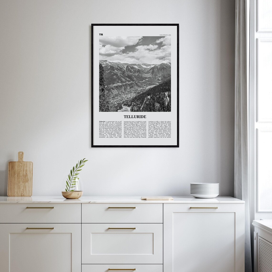 Telluride Black and White Travel Poster, Colorado USA - Image 2