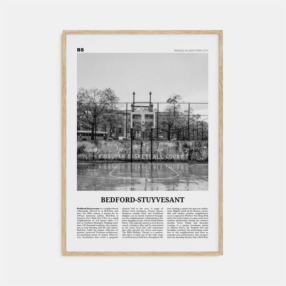 Bedford Stuyvesant Black and White Travel Poster