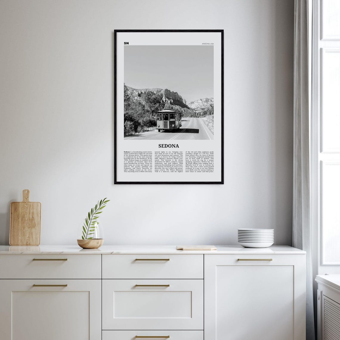 Sedona Black And White Travel Poster, Arizona - Image 2