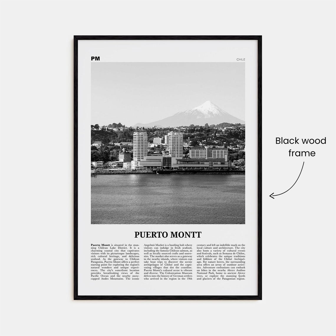 Puerto Montt Print Black And White Puerto Montt Wall Art Puerto Montt Poster Puerto Montt Photo Puerto Montt Wall Dcor Chile - Image 3