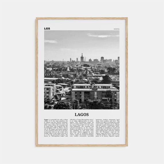 Lagos Black and White Travel Poster, Nigeria No. 1