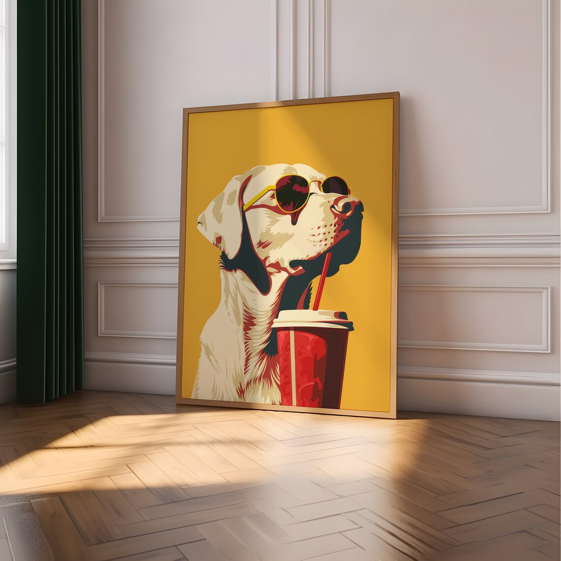 Funny Labrador Retriever Coffee Lover Bar Poster