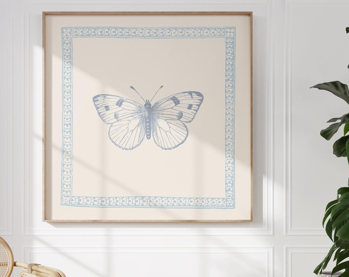 Minimalist Butterfly Art Print, Nursery Decor