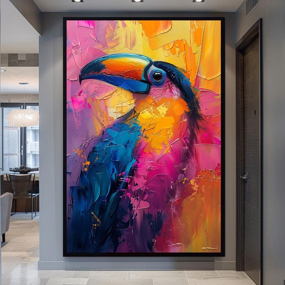 Wall Decor Framed Art Home Decor Vibrant Toucan Wall Decor Abstract Tropical Bird Art With Bold Colors Perfect For Modern