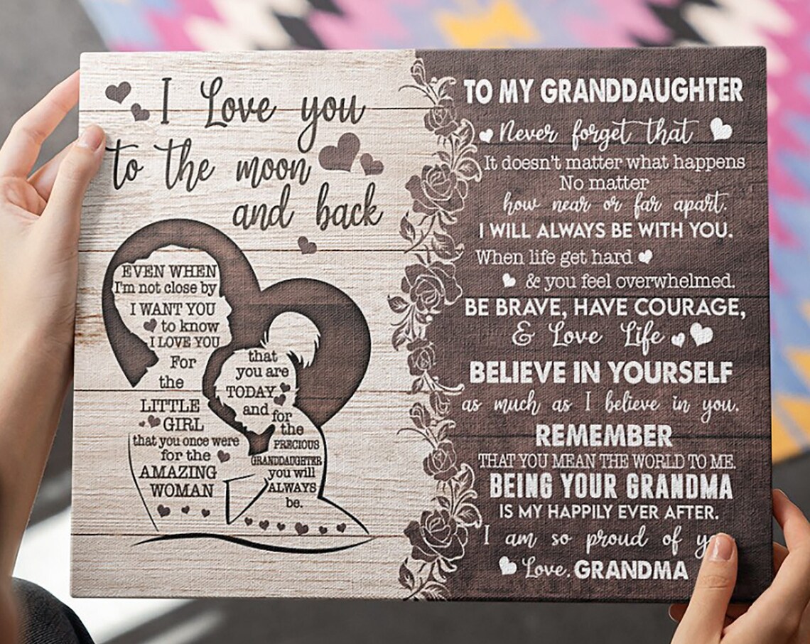 To My Granddaughter Love You To The Moon And Back Gift Poster