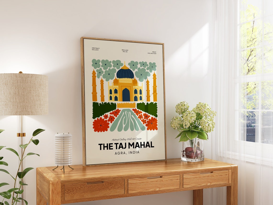 The Taj Mahal Agra India Poster The Taj Mahal Print The Taj Mahal India Travel Poster The Taj Mahal Exhibition The Taj Mahal Trendy Art - Image 4