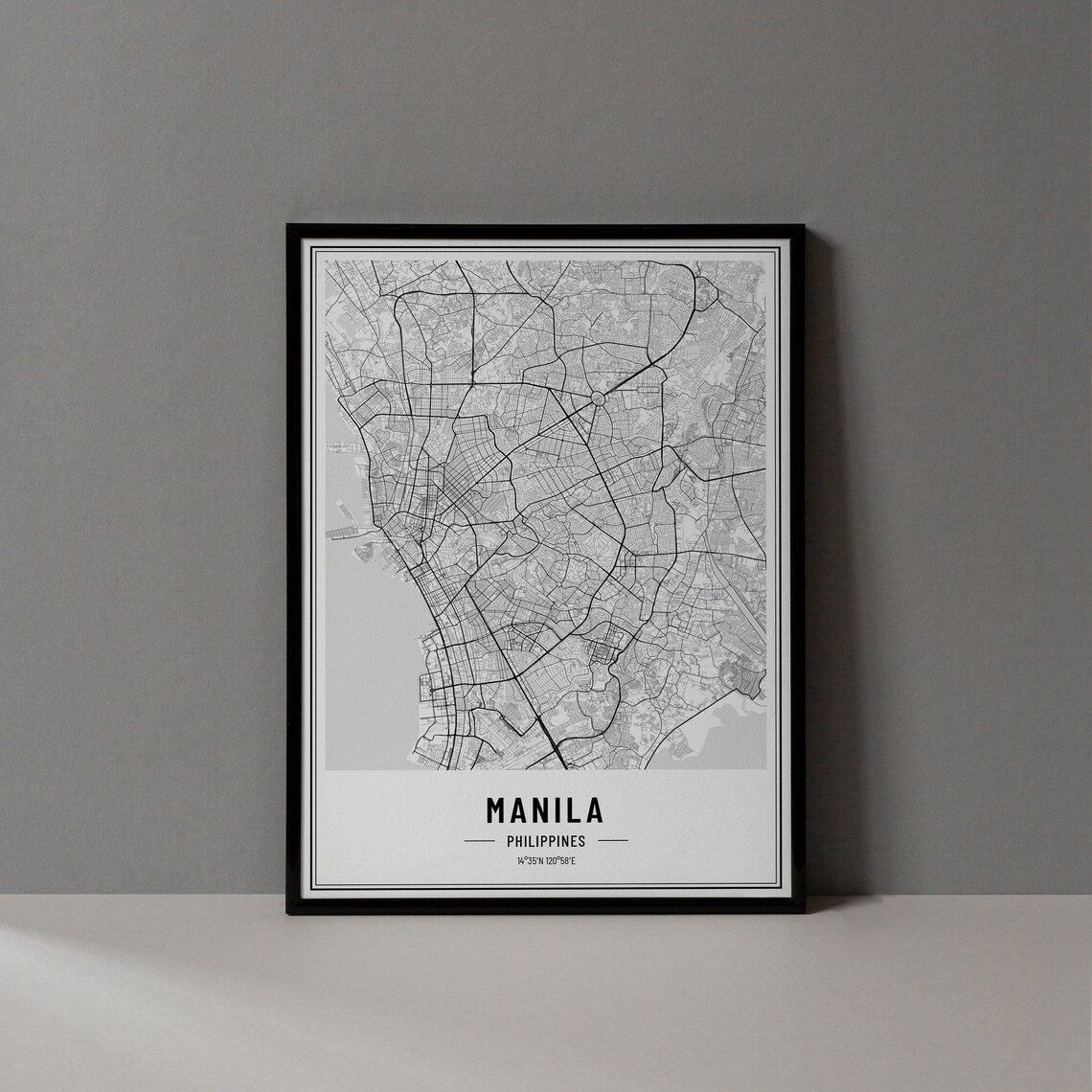 Manila Philippines City Map Minimalist Street Line Art Poster