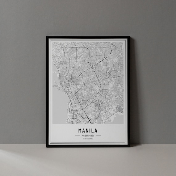 Manila Philippines City Map Minimalist Street Line Art Poster