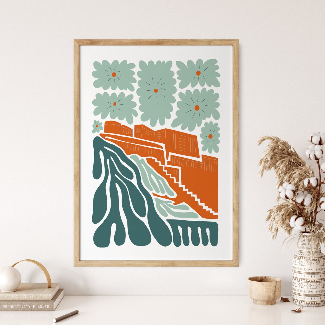 Potala Palace Lhasa Tibet Abstract Art Print Himalayan Landmark Design - Image 3