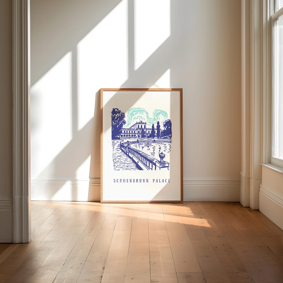 Schoenbrunn Palace Illustration Art Print Schoenbrunn Palace Vienna Austriatravel Illustration Schoenbrunn Palace Illustration Art - Image 3