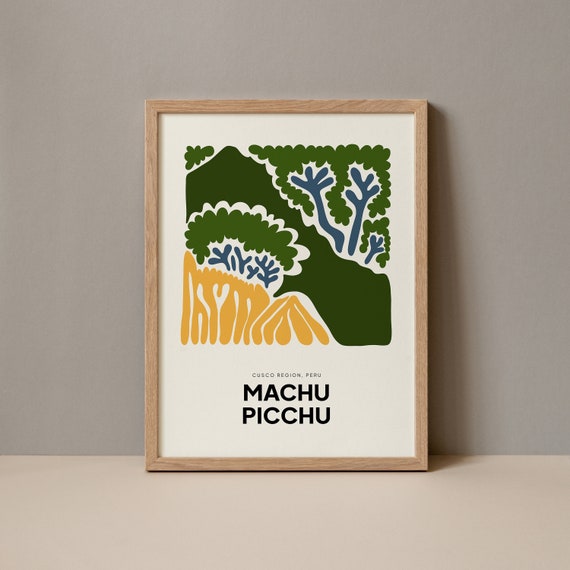 Machu Picchu Peru Poster Machu Picchu Peru Print Machu Picchu Peru Travel Poster Machu Picchu Cusco Region Peru Exhibition Trendy Art