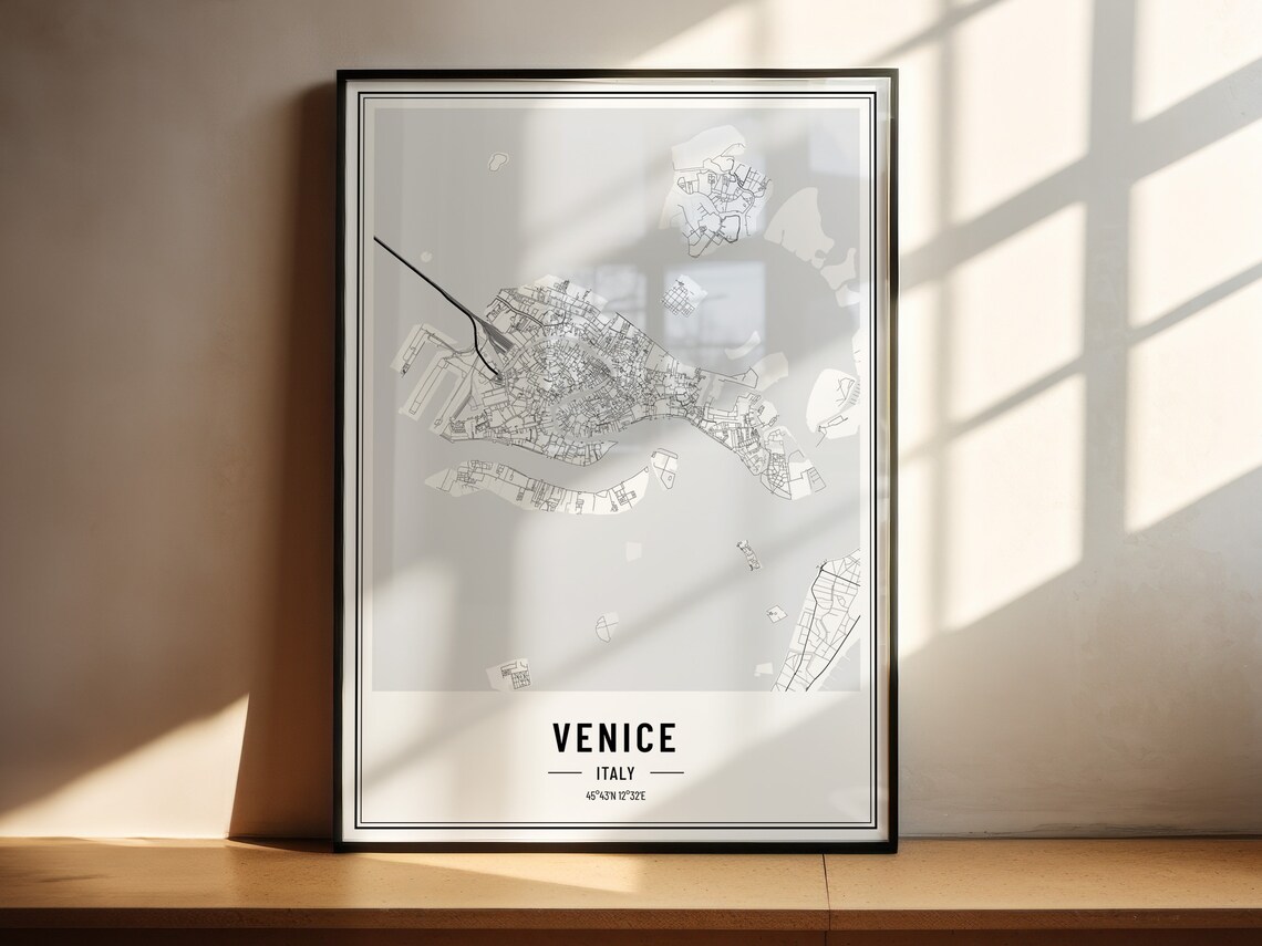 Venice Italy City Map Minimalist Street Line Art Gallery Poster - Image 2