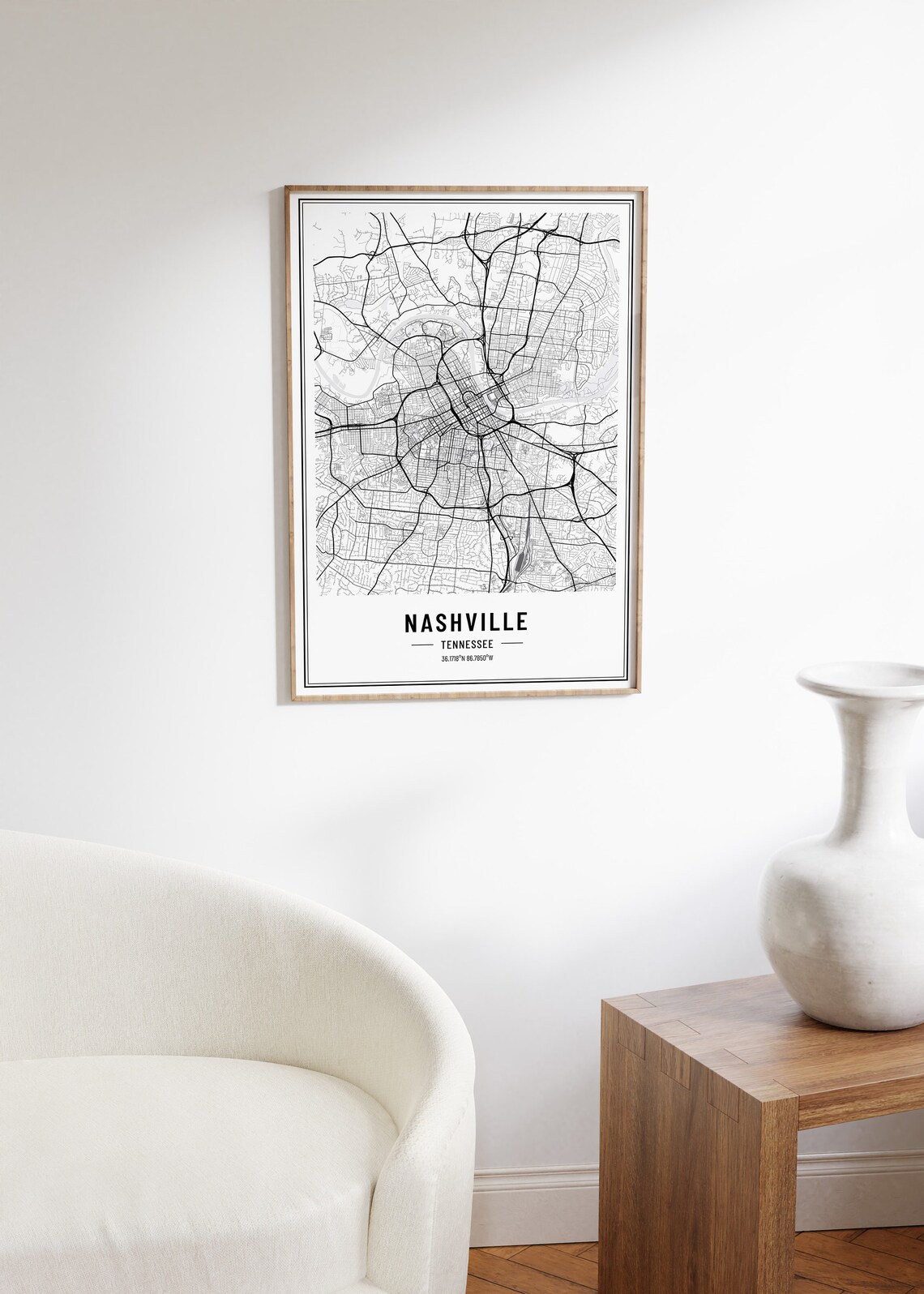 Nashville Tennessee Map Print Nashville Tennessee Map Poster Nashvillewall Art Nashville Art Print Nashville Tn City Coordinates - Image 4