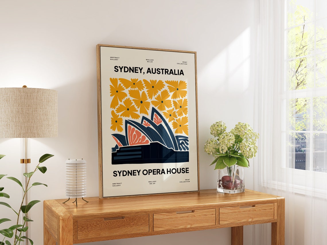 Sydney Opera House Australia Abstract Gallery Print Floral Design - Image 4