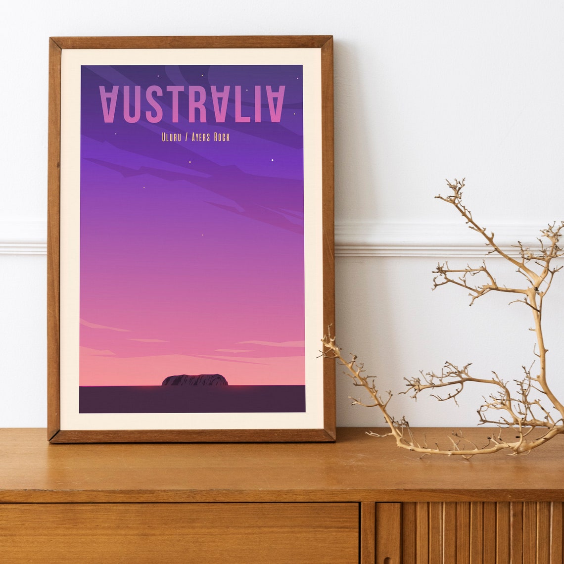Australia Uluru Ayers Rock Sunset Minimalist Travel Wall Poster - Image 4