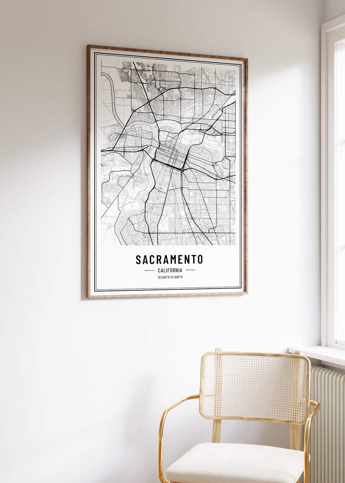 Sacramento California Minimalist City Street Map Art Decor Poster - Image 5