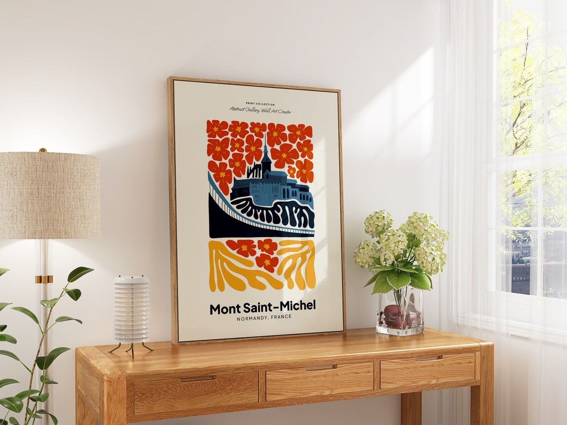 Mont Saint Michel France Poster Mont Saint Michel Print Mont Saint Michel Normandy France Travel Poster Mont Saint Michel Trendy Art - Image 5