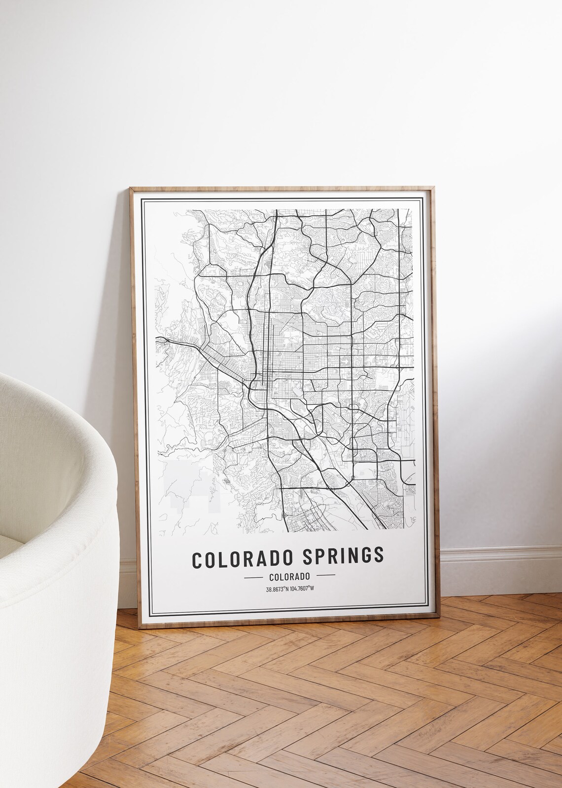 Colorado Springs Map Print, City Coordinates - Image 3