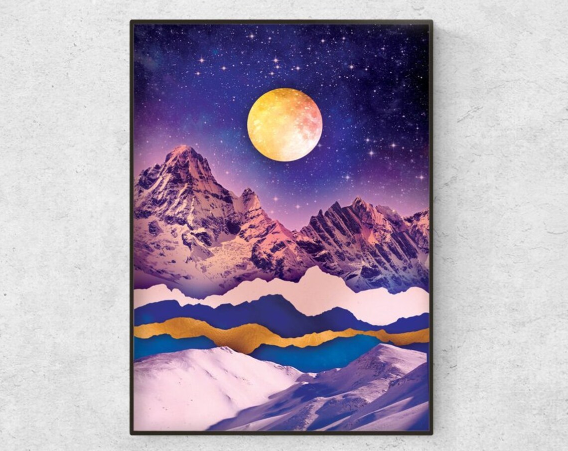 Layers Of Mountains Art Print, Mountain Landscape