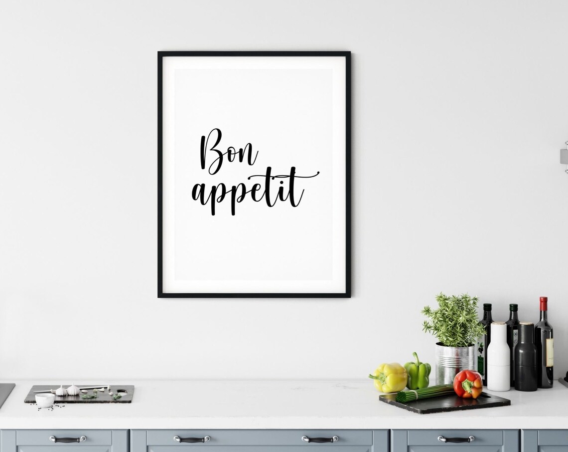 Bon Appetit Print, Minimalist Kitchen Decor - Image 3