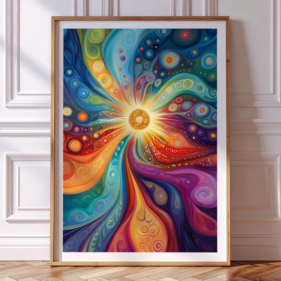 The Origin Cosmic Energy Meditation Poster Spiritual Wall Art Abstract Universe Print For Mindfulness Healing