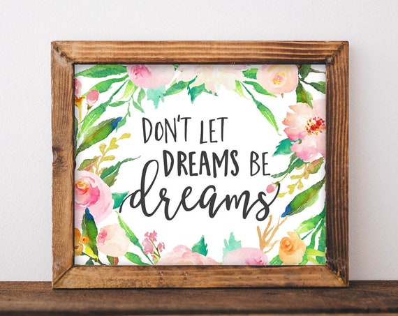 Wall Art Dreams Quote Mindset Growth Diy Graduation Gift Inspirational Saying Sign