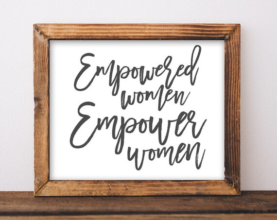 Wall Art Emowered Women Empower Black And White Sign Inspirational Quote Diy Decor Entrepreneur Lady Boss Feminism