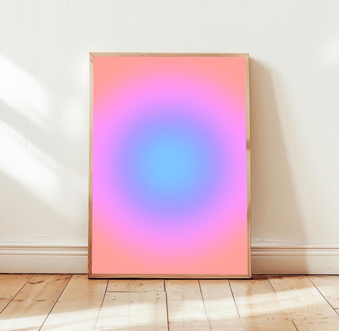 Pink Blue Aura Gradient Glow Soft Pastel Dreamy Abstract Poster