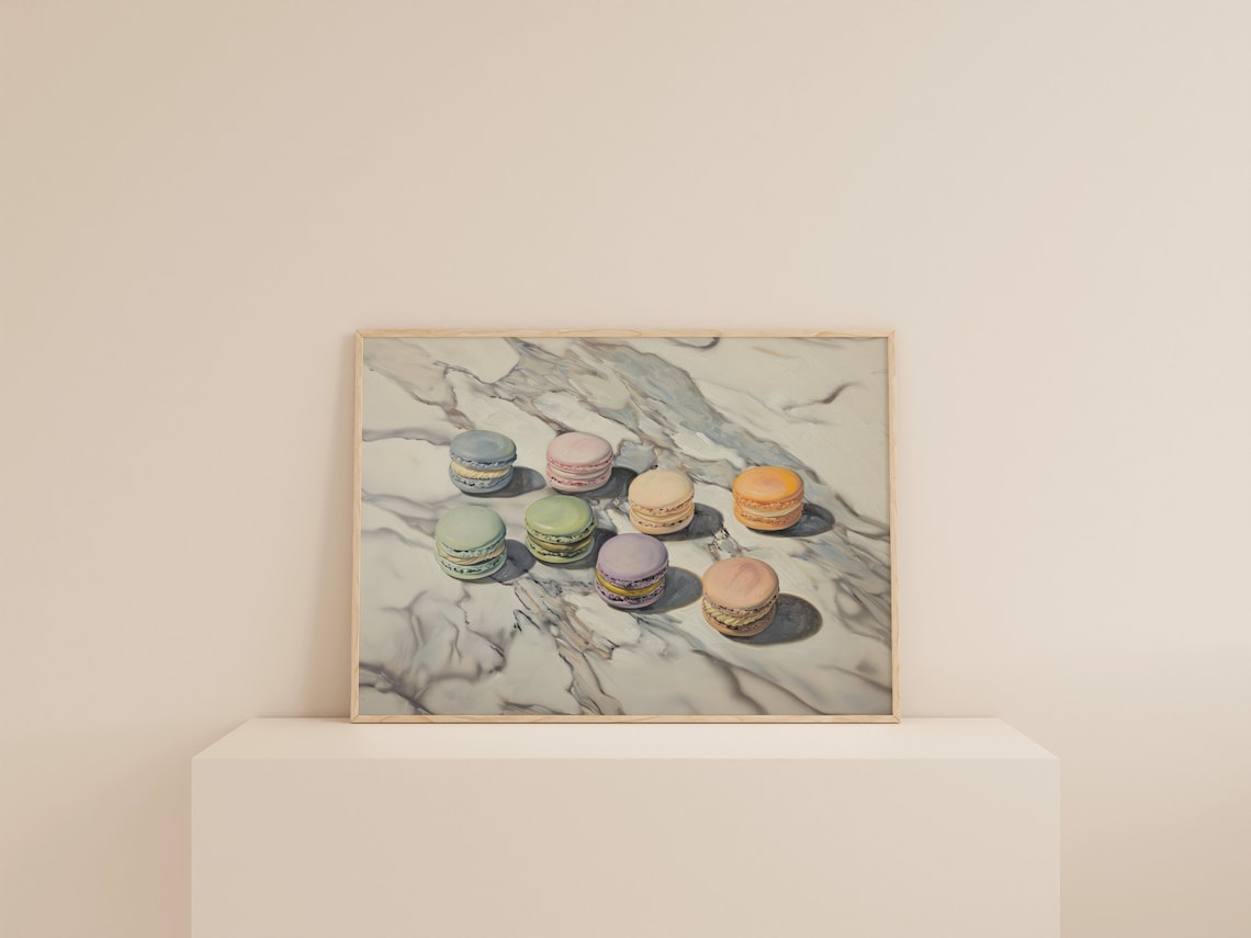 French Macaron Print, Pastel Kitchen Decor - Image 2
