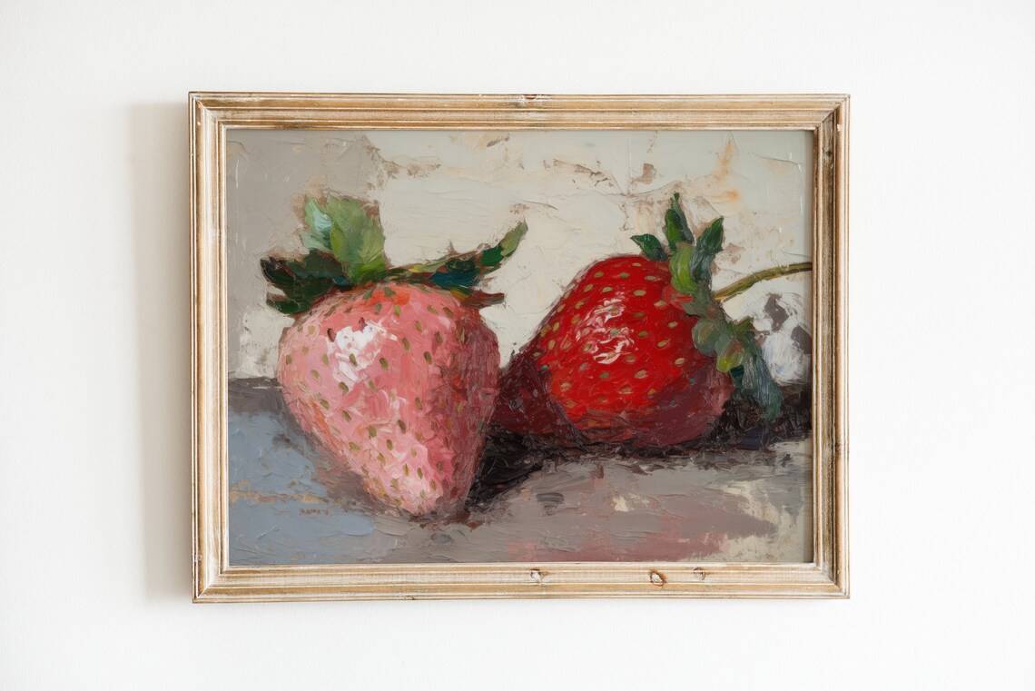 Antique Strawberry Country Kitchen Art Print