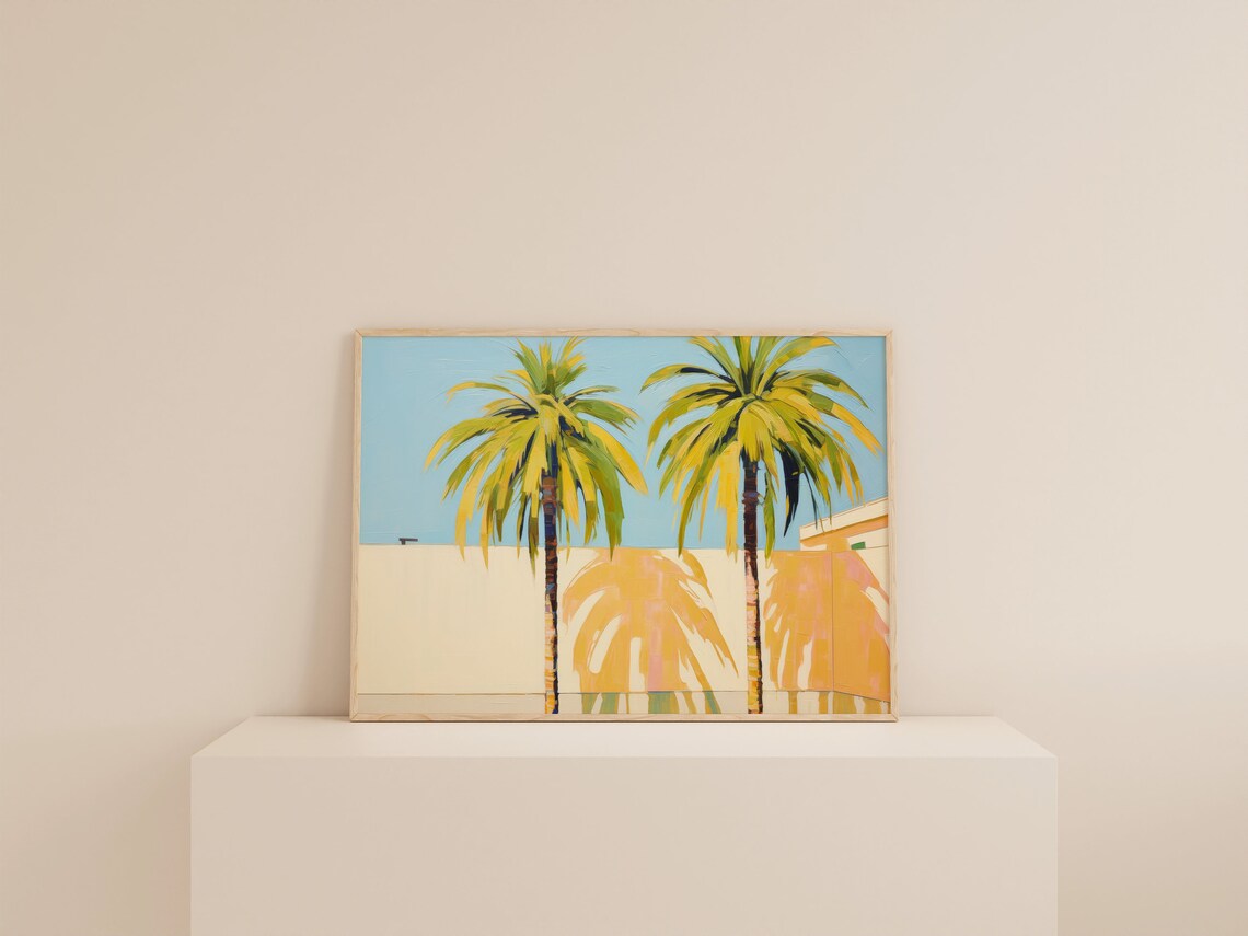 Preppy Palm Tree Painting Print, Coastal Decor - Image 2