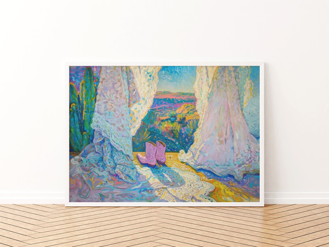 Desert Landscape Art Print, Coastal Cowgirl Western Decor - Image 3