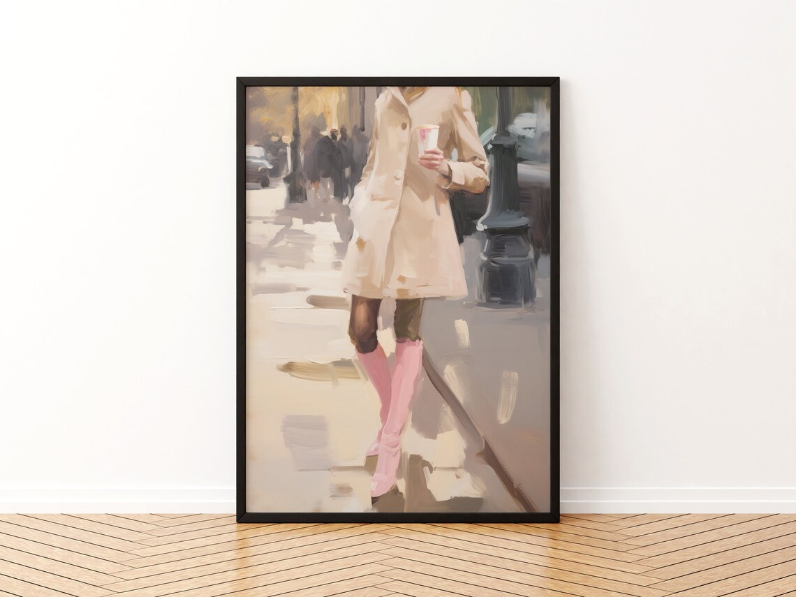 City Girl Art Print, Pink Apartment Decor - Image 3
