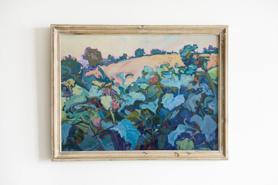 Country Garden Painting, Farmhouse Landscape Art Print