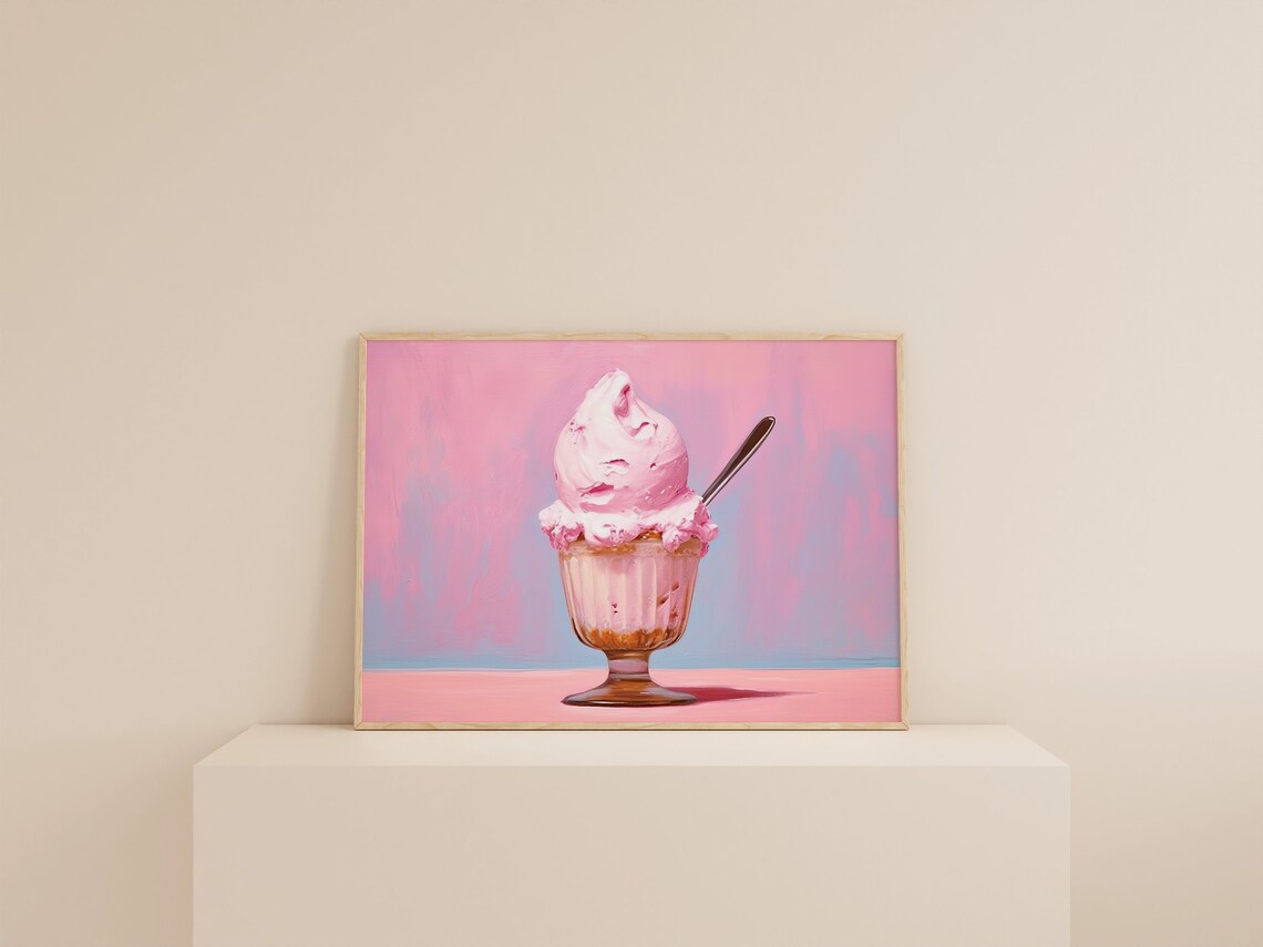 Girly Kitchen Pink Ice Cream, 1950s Retro Art Print - Image 2