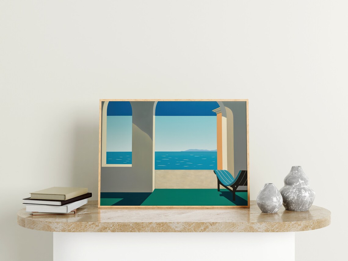 Modern Ocean Print, Contemporary Coastal Art - Image 3