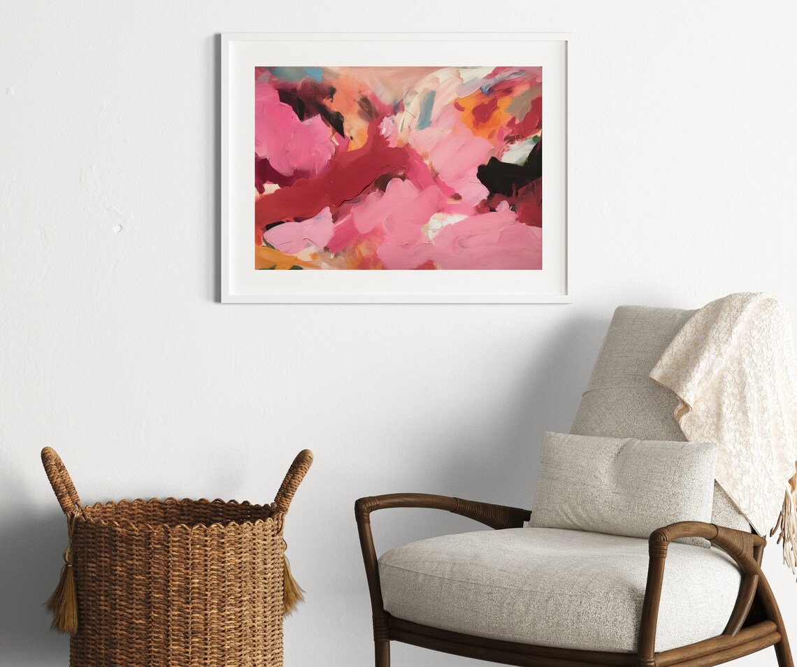 Trendy Pink Dorm Poster, Aesthetic Office Art Print - Image 2