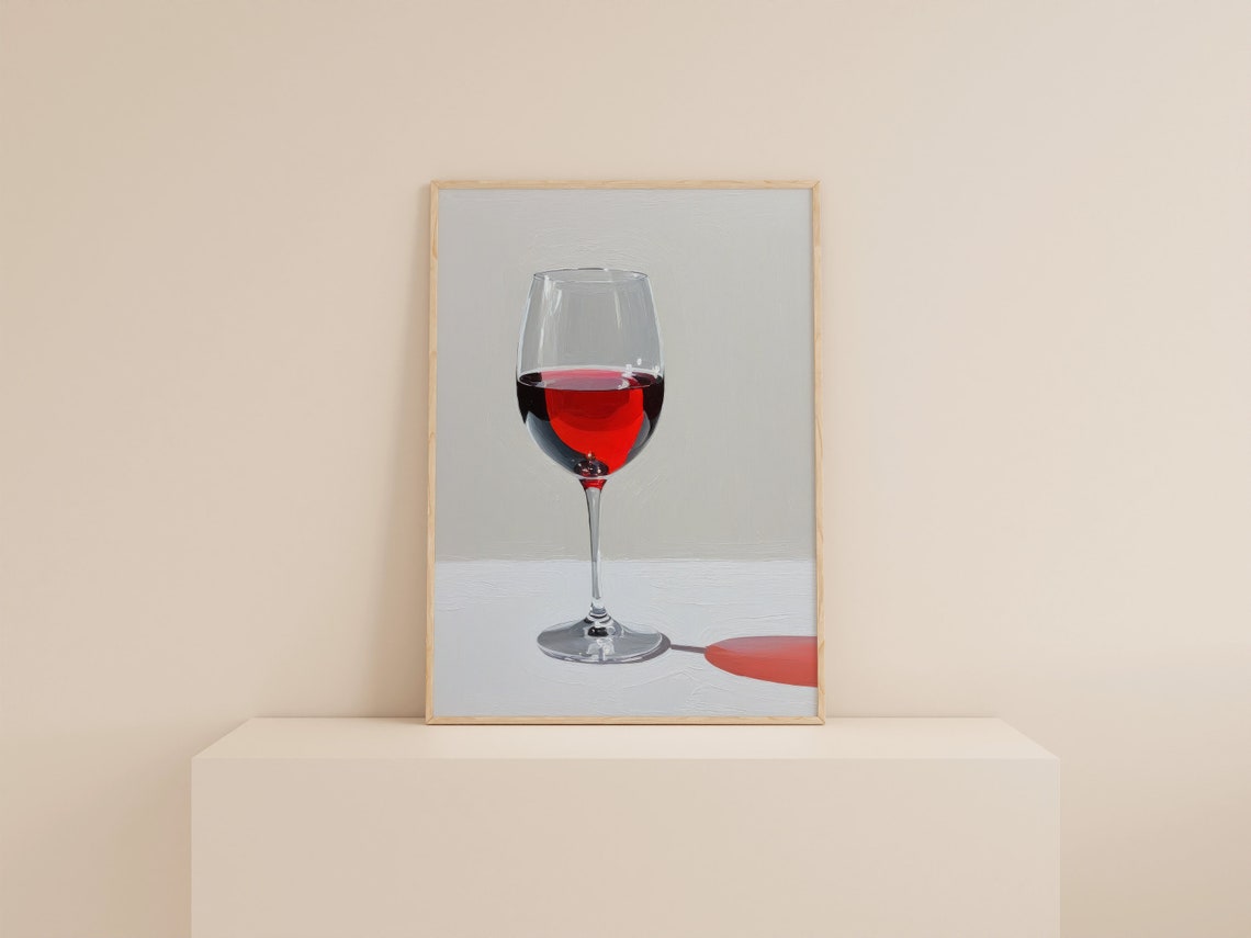 Wine Glass Painting Bar Cart Art Print - Image 2