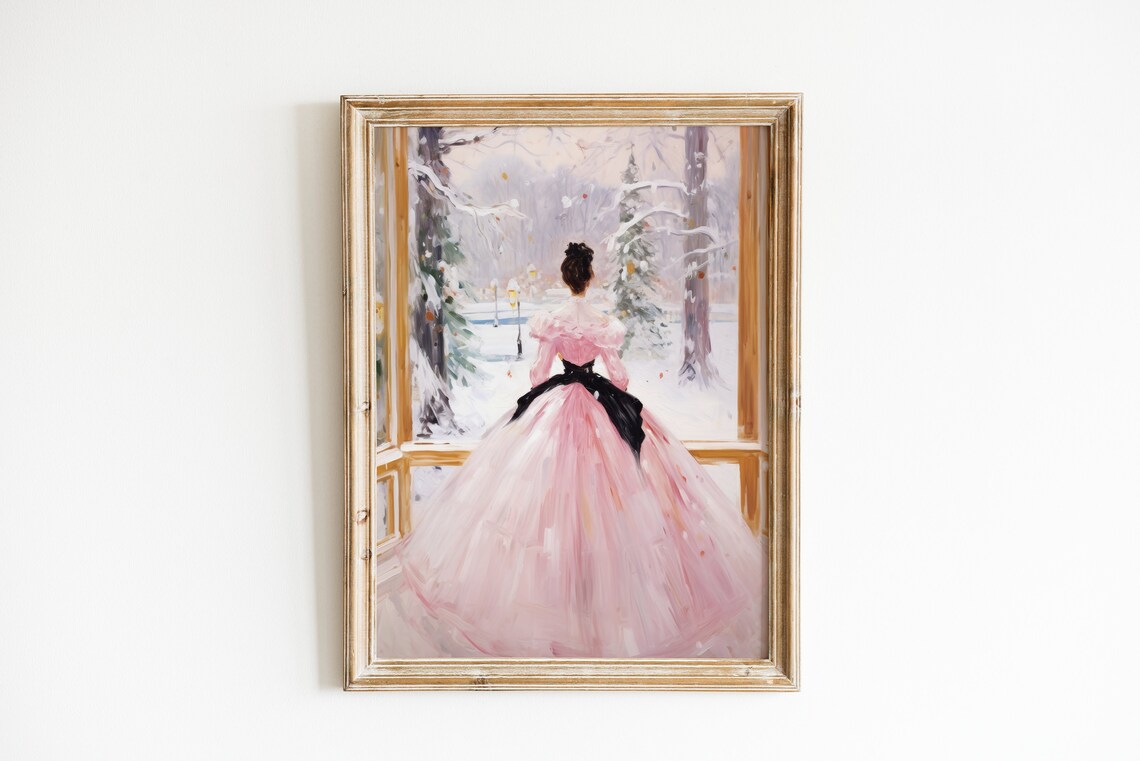 Soft Pink Princess Print, Vintage Victorian Poster