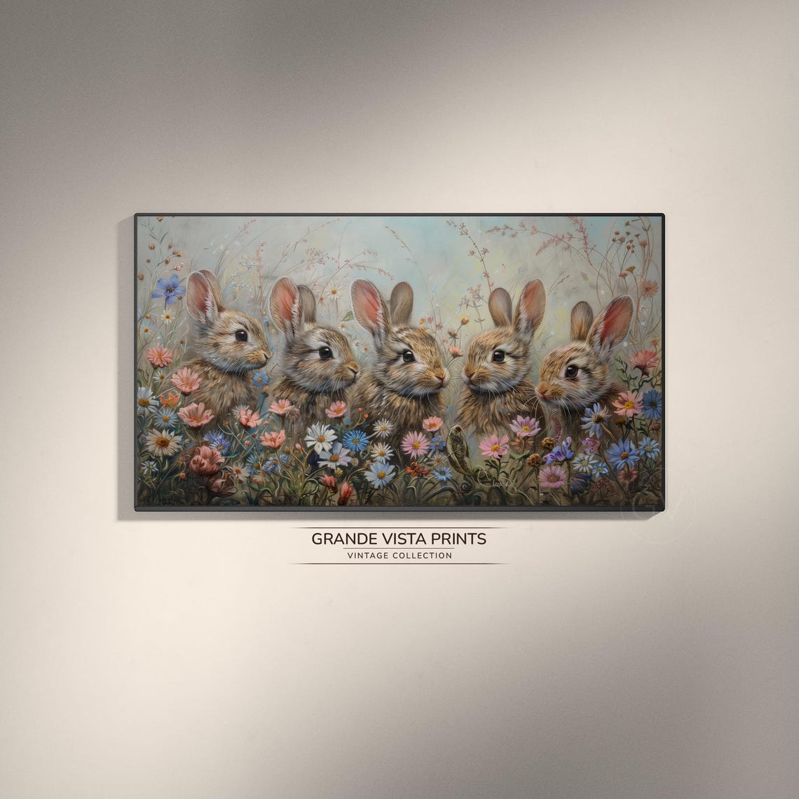 Five Little Rabbits Easter Home Decor