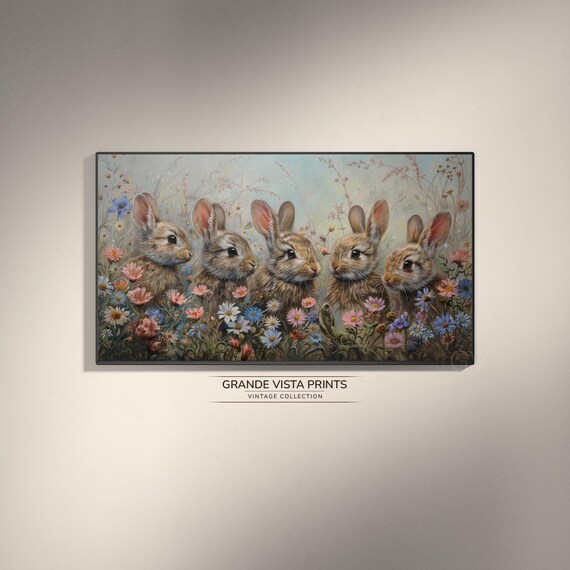 Five Little Rabbits Easter Home Decor