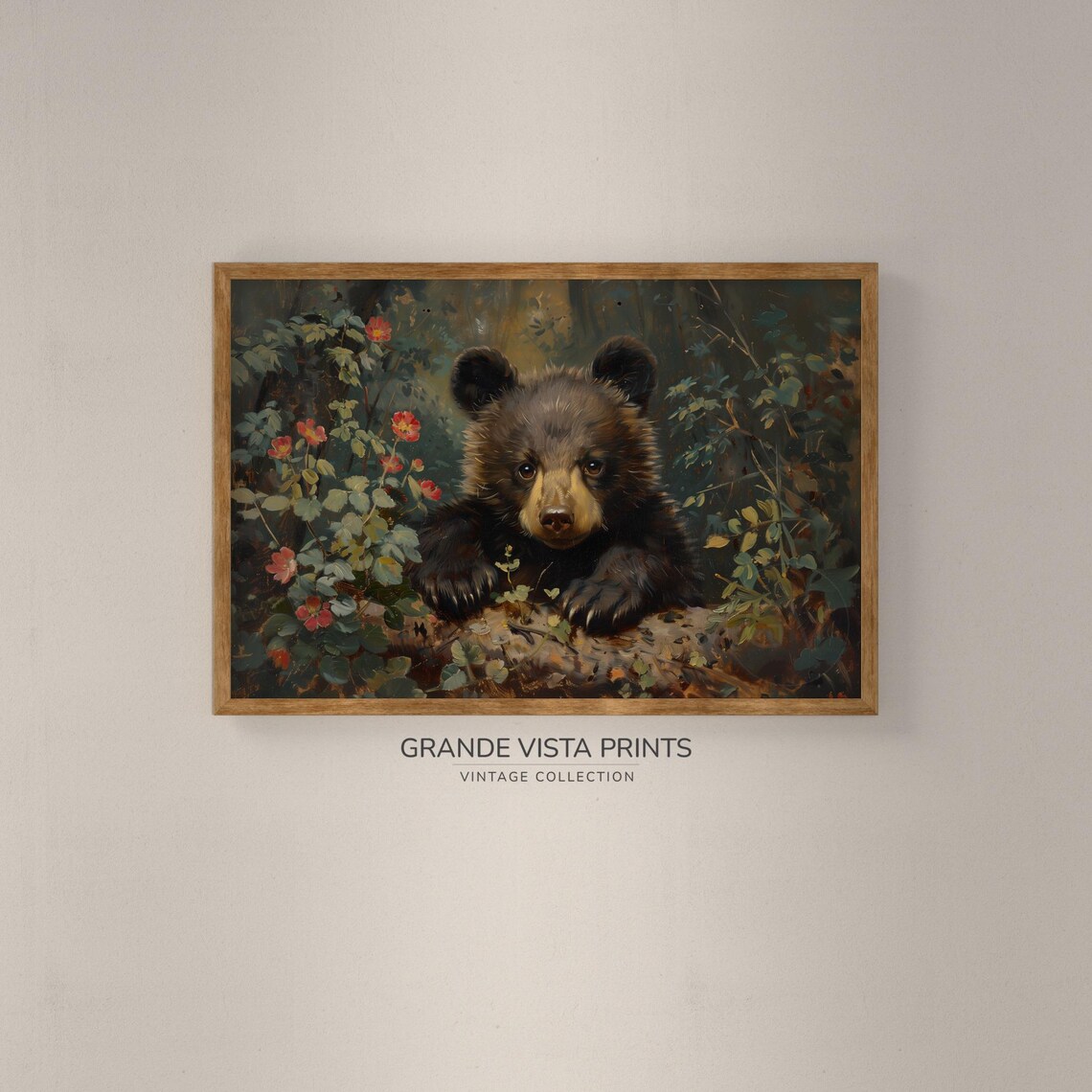 Bear Cub Wildlife Poster, Wild Animal Art Print - Image 2