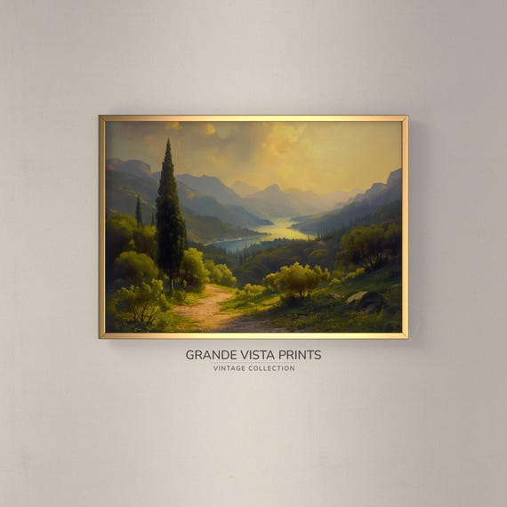 Spring Valley Landscape Painting Wall Art Mountain Valley View Art Print Cypress Valley Wall Art Gv4215