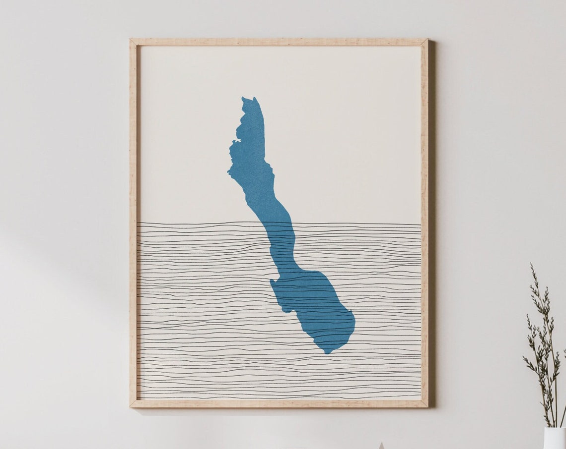 Keechelus Lake Washington Minimalist Boho Map Lakehouse Decor Poster
