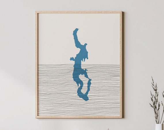 Lake Washington Art Boho Print In State Picture Lakehouse Wall Decor