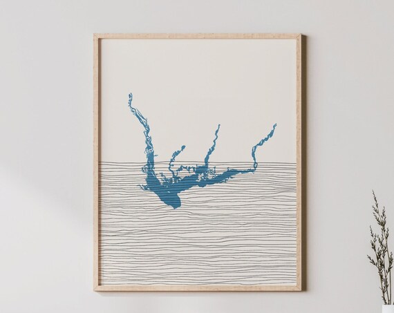 Lake Seminole Boho Map Line Art Silhouette Print Lakehouse Decor