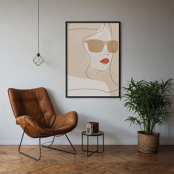 Minimalist Woman Line Art Poster Modern Fashion Print