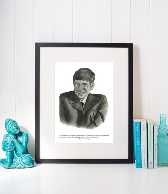 Instant Stephen Hawking Poster Motivasyonel Inspirational Quote Pencil Drawings Oversizeddigital Print