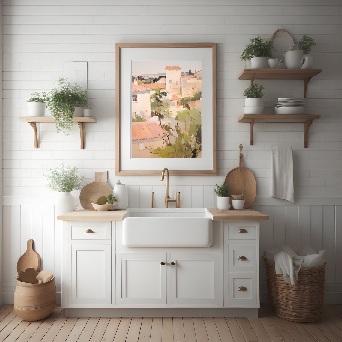 Provence France Terracotta Rooftops Hilltop Village View Poster - Image 2