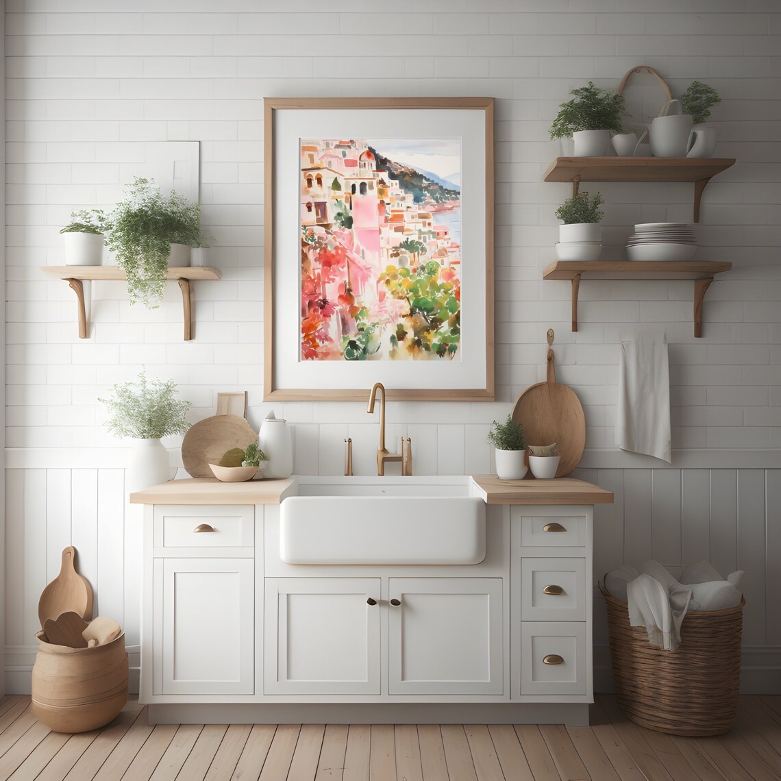 Cinque Terre Watercolor Art Print, Italian Riviera - Image 2